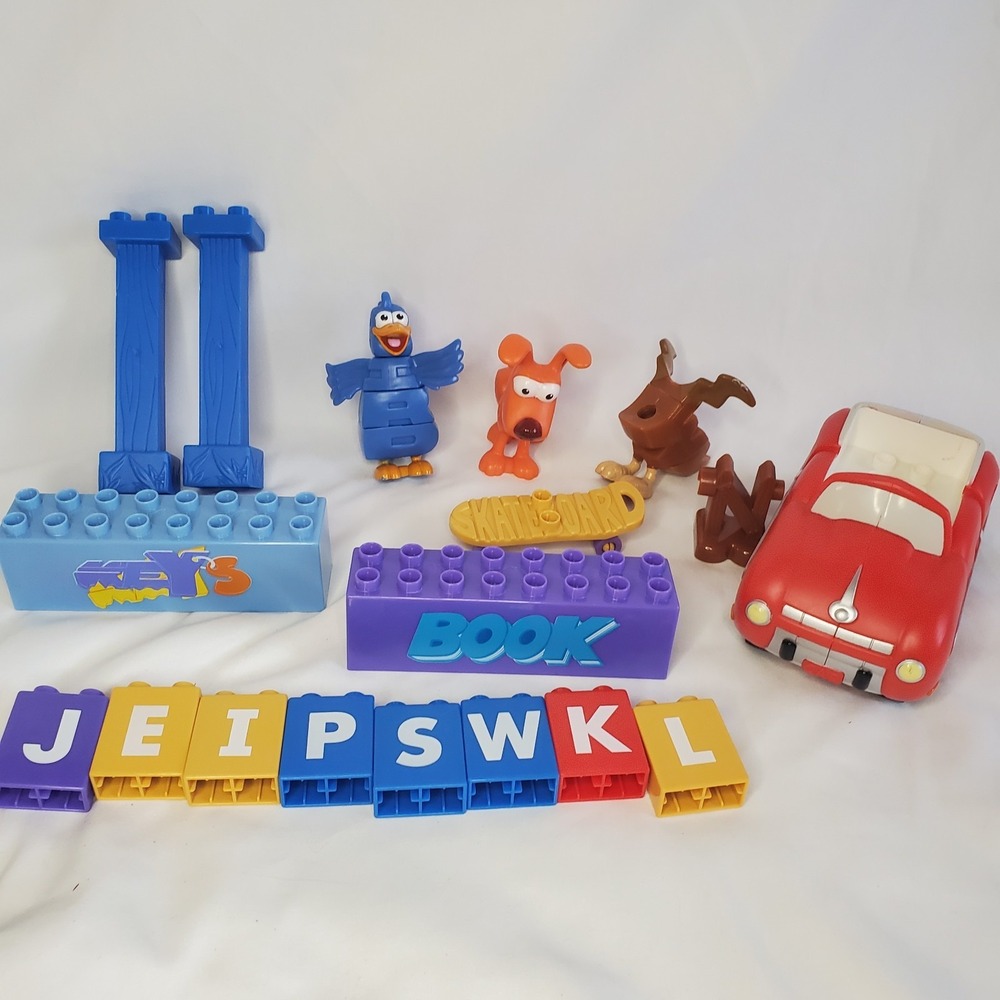 PBS Kids Word World Mega Bloks Set Dog Bird Car Skateboard Replacement Parts